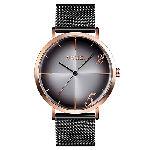 

SKMEI Men's Steel Band Watches Quartz Formal Style Modern Style Stainless Steel Black / Blue / Rose Gold 30 m Water Resistant / Waterproof Creative New Design Analog Mesh Fashion - Red Green Blue One