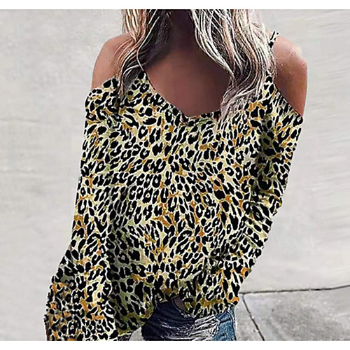 

Women's Daily T-shirt - Leopard Yellow