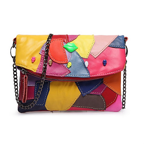

Women's Zipper / Chain PU Crossbody Bag Black / Rainbow