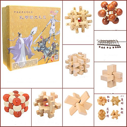 

Wooden Puzzle IQ Brain Teaser Kong Ming Lock Luban Lock Burr Puzzle Eco-friendly IQ Test Wooden Classic Kid's Adults' Toy Gift