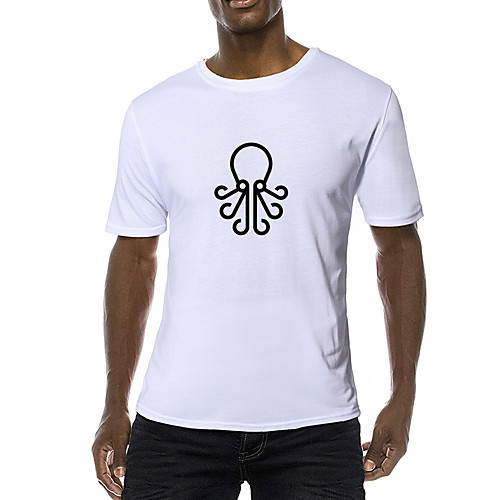 

Men's Daily Sports Business / Basic T-shirt - Solid Colored Black & White, Print Yellow