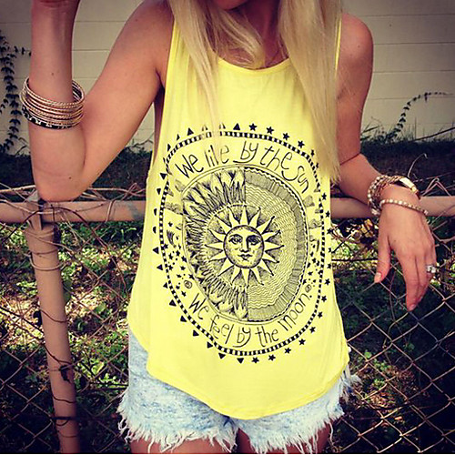 

Women's Daily T-shirt - Geometric Yellow