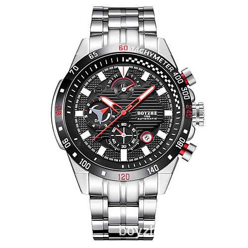 

Men's Sport Watch Automatic self-winding Modern Style Sporty Stainless Steel Black / Silver 30 m Water Resistant / Waterproof Calendar / date / day Shock Resistant Analog Casual Outdoor - Black