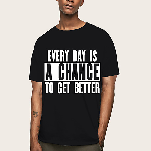 

Men's Daily Weekend Basic T-shirt - Letter White