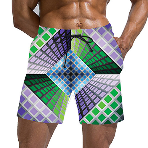 

Men's Sporty / Exaggerated Sweatpants / Shorts Pants - Plaid / Checkered / Geometric Pattern / 3D Print Sporty / Print Rainbow US32 / UK32 / EU40 US34 / UK34 / EU42 US36 / UK36 / EU44