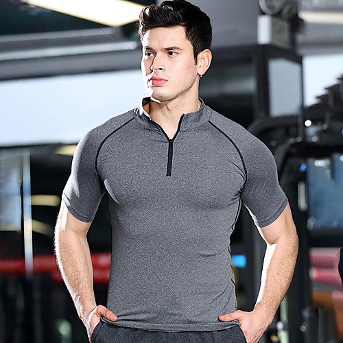 

Men's Daily Sports Basic / Street chic T-shirt - Solid Colored Patchwork Red