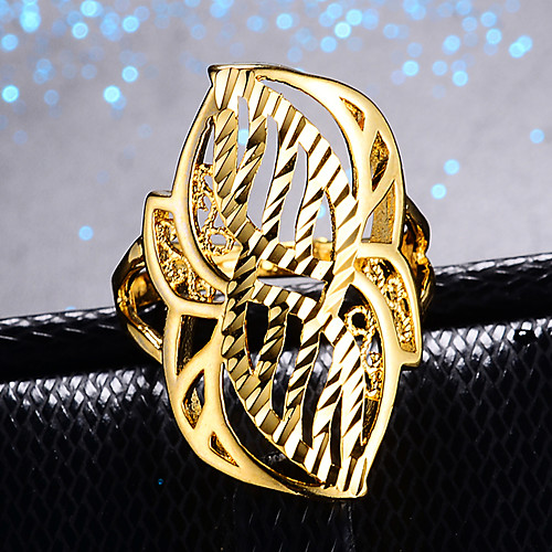 

Women's Ring Open Cuff Ring Adjustable Ring 1pc Gold Gold Plated Irregular Statement Stylish Luxury Wedding Party Evening Jewelry