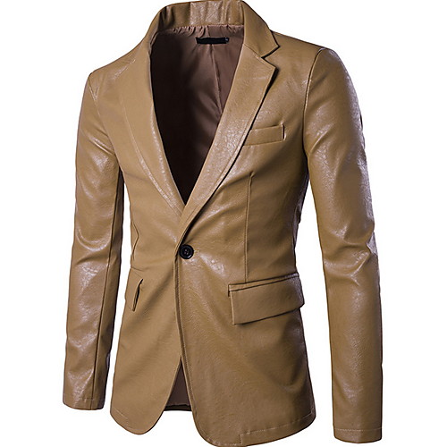

Men's Blazer Notch Lapel PU Red / Khaki / White