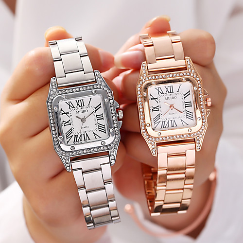 

Ladies Quartz Watches Cubic Zirconia Elegant Fashion Black Silver Rose Gold Alloy Chinese Quartz Rose Gold Gold Silver New Design Imitation Diamond 1 pc Analog One Year Battery Life