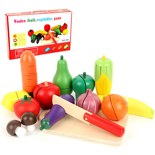 

Toy Food / Play Food Pretend Play Play Kitchen Vegetables Fruit Fruits & Vegetables Magnetic Simulation Wooden Wood Kid's Toy Gift 8-15 pcs