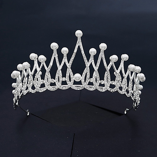 

Fashionable Jewelry Cubic Zirconia / Alloy Tiaras with Rhinestone / Imitation Pearl / Crystals 1pc Wedding / Party / Evening Headpiece