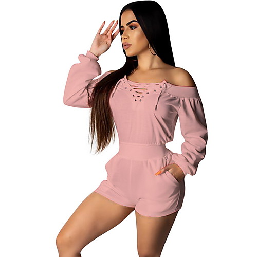 

Women's Yellow Blushing Pink White Romper Onesie, Solid Colored S M L