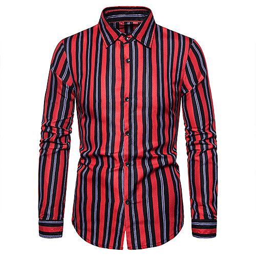 

Men's Daily Basic Shirt - Striped Red