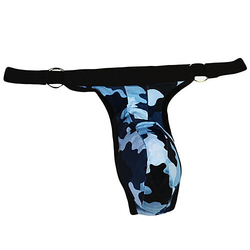 

Men's Print G-string Underwear - Normal Low Waist Green Blue One-Size