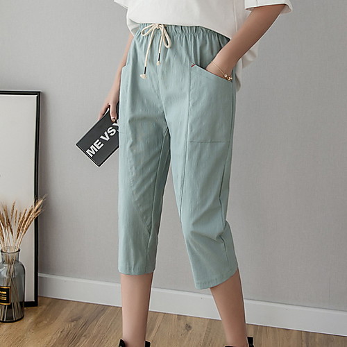 

Women's Basic Chinos Pants - Solid Colored Dusty Rose Fuchsia Green S M L