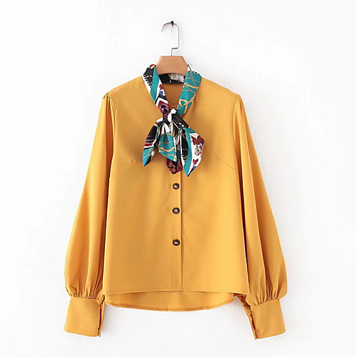 

Women's Daily Shirt - Solid Colored Yellow