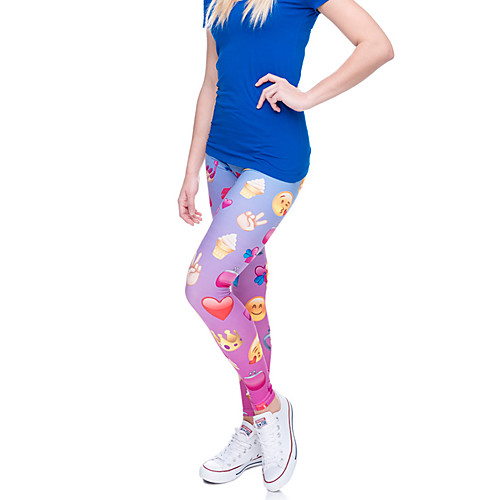 

Women's Sports / Yoga Sporty / Basic Legging - Print, Print Mid Waist Blushing Pink One-Size