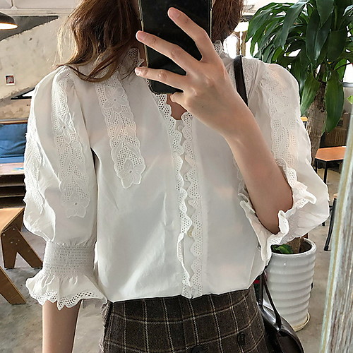 

Women's Daily Shirt - Solid Colored White