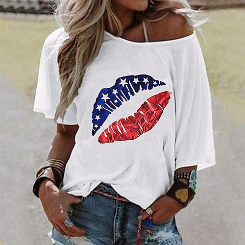 

Women's Graphic Print T-shirt Daily White / Yellow / Blushing Pink