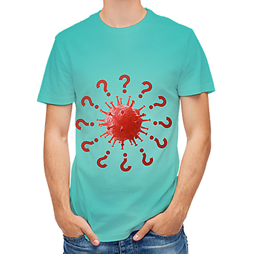 

Men's Daily Club Rock / Street chic T-shirt - Color Block / 3D / Abstract Print Light Green