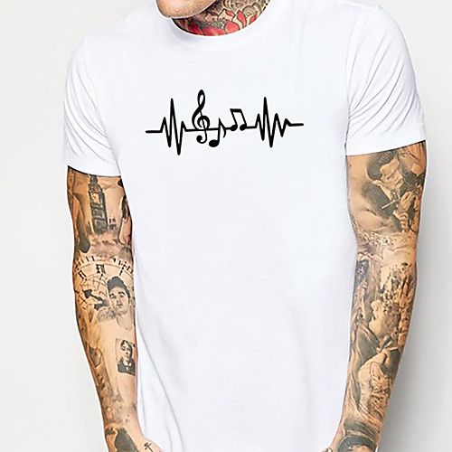 

Men's Daily Sports Business / Basic T-shirt - Graphic / Solid Colored Black & White, Print Red