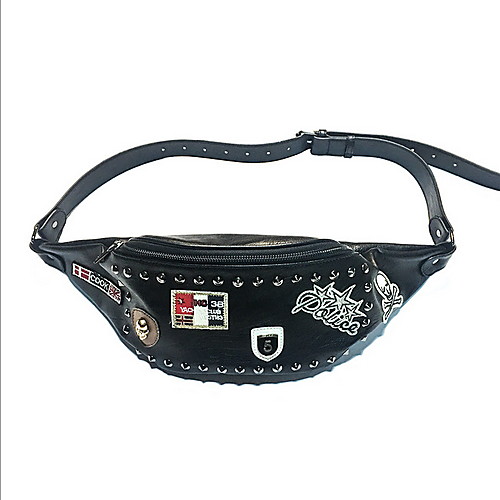 

Men's Zipper PU Fanny Pack Black