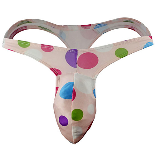 

Men's Print G-string Underwear - Normal Low Waist Purple Yellow Blushing Pink One-Size