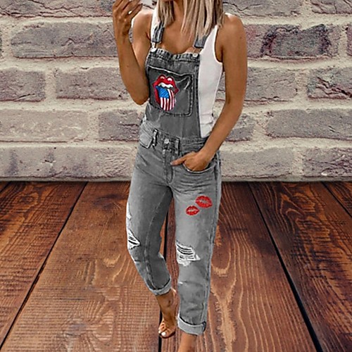 

Women's Blue Black Jumpsuit Onesie, Geometric S M L