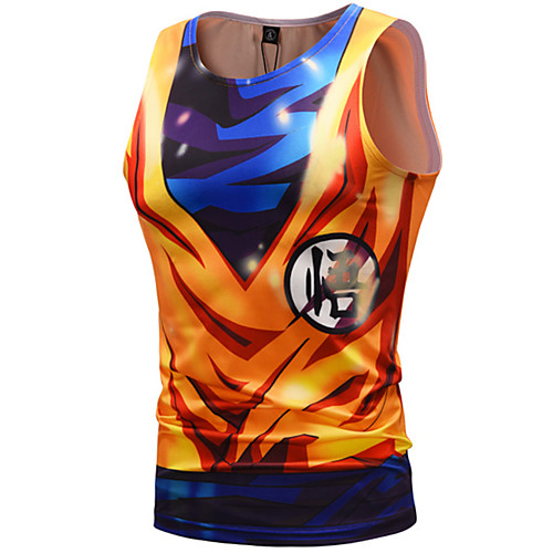 

Inspired by Dragon Ball Goku Cosplay Costume T-shirt Polyster Print Printing Fancy Vest For Men's