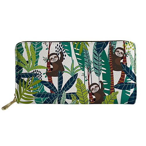 

Women's Zipper PU Wallet 2020 Floral Print Yellow / Green / Blue
