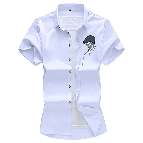 

Men's Going out Basic Shirt - Portrait White