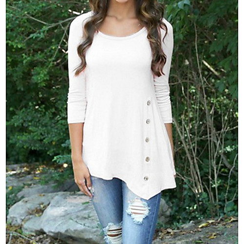 

Women's Daily Basic Cotton T-shirt - Solid Colored Blushing Pink