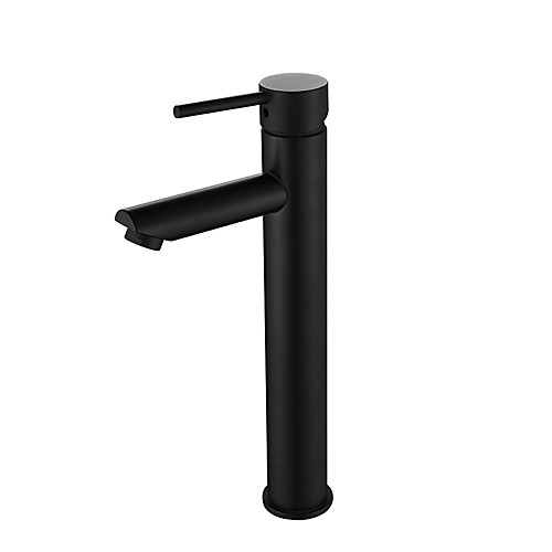 

Bathroom Sink Faucet - Tall Black Bathroom Sink Mixer Tap Single Hole Contemporary Bath Basin Faucet