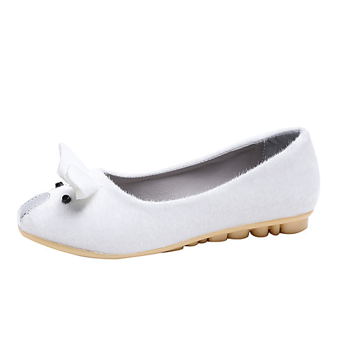 

Women's Flats 2020 Flat Heel Round Toe Faux Fur Casual Walking Shoes Spring & Summer / Fall & Winter Black / Beige / Gray
