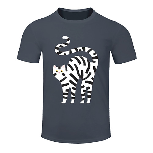 

Men's Women's Cotton Running T-Shirt Workout Shirt Round Neck Running Active Training Jogging Breathable Quick Dry Moisture Wicking Sportswear Cat Plus Size Tee / T-shirt Top Short Sleeve Activewear