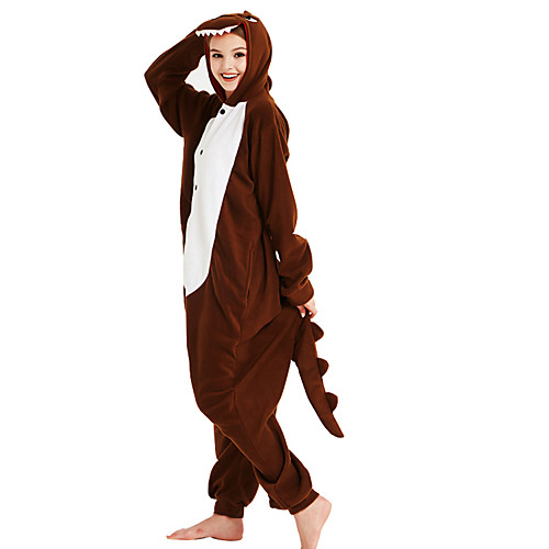 

Adults' Kigurumi Pajamas Dinosaur Onesie Pajamas Flannelette Brown Cosplay For Men and Women Animal Sleepwear Cartoon Festival / Holiday Costumes