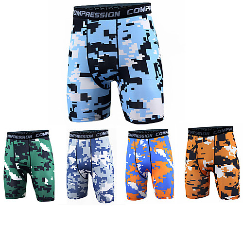 

Men's Running Shorts Athletic Shorts Running Base Layer Sports Bottoms Running Jogging Training Breathable Quick Dry Moisture Wicking Camouflage BlueOrange Yellow Red Blue / White Orange Green