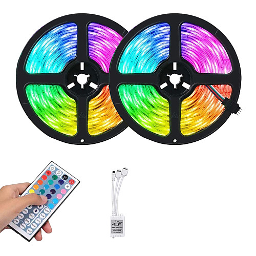 

LOENDE 2x5M Flexible Tiktok LED Strip Lights / Light Sets / RGB Strip Lights 600 LEDs SMD5050 10mm 1 set RGB Christmas / New Year's Cuttable / Party / Decorative 12 V