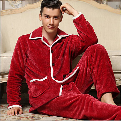 

Men's Suits Nightwear Red M L XL