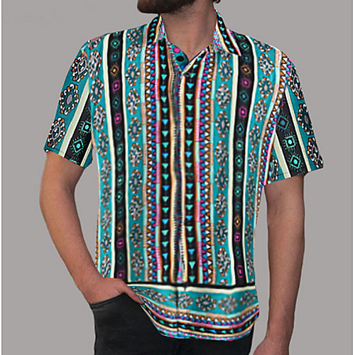 

Men's Sports Shirt - Geometric Blue