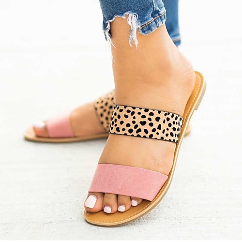 

Women's Slippers & Flip-Flops 2020 Flat Heel Open Toe PU Sweet / Preppy Spring & Fall / Spring & Summer Yellow / Pink / Black