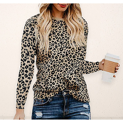 

Women's Daily T-shirt - Leopard White