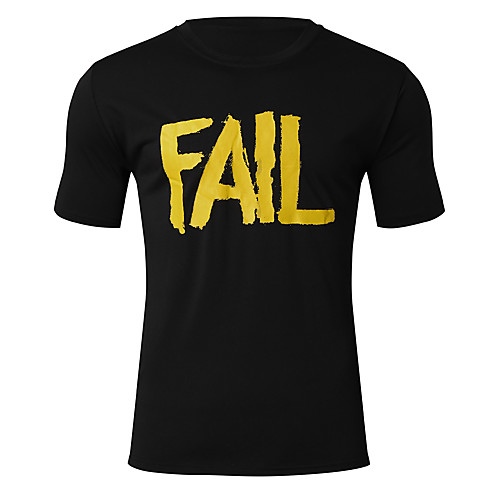 

Men's Daily Going out Basic / Street chic T-shirt - Letter Print Black