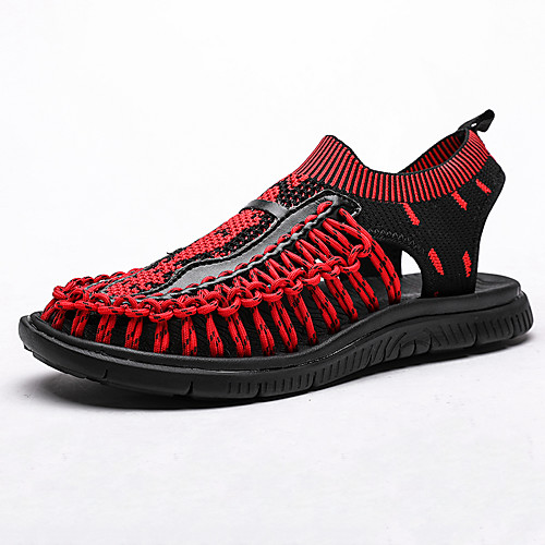

Men's Elastic Fabric Spring & Summer Sporty Sandals Breathable Black / White / Black / Red / Black