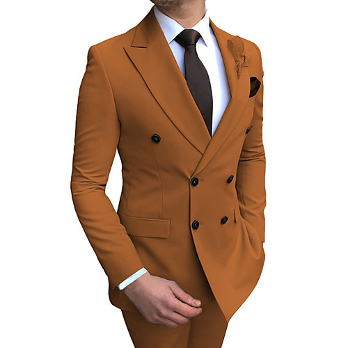 

Men's Blazer Notch Lapel Polyester Brown