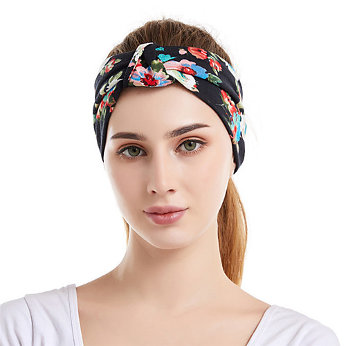 

Fabric Headbands Durag Sports Adjustable Bowknot For Holiday Street Sporty Simple Blushing Pink Dark Blue Black / Women's