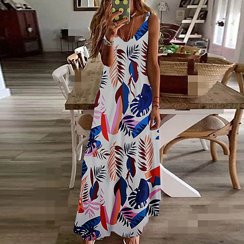 

Women's Yellow Blue Dress Vintage Style Casual Daily Swing Geometric Color Block Blue & White Print Basic S M