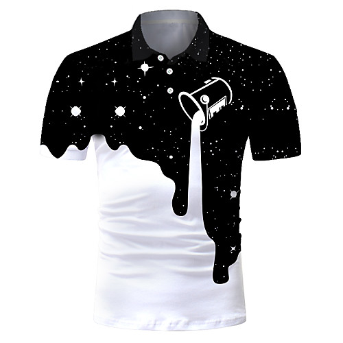 

Men's Club Weekend Rock / Exaggerated Polo - Color Block / 3D / Abstract Print White