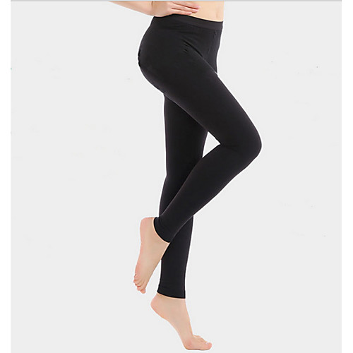 

Women's Basic Legging - Solid Colored Mid Waist Black Beige S M L