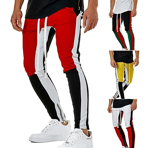 

Men's Jogger Pants Joggers Running Pants Track Pants Sports Pants Side-Stripe Drawstring Pocket Cotton Sports Winter Bottoms Running Jogging Training Breathable Moisture Wicking Soft Color Block